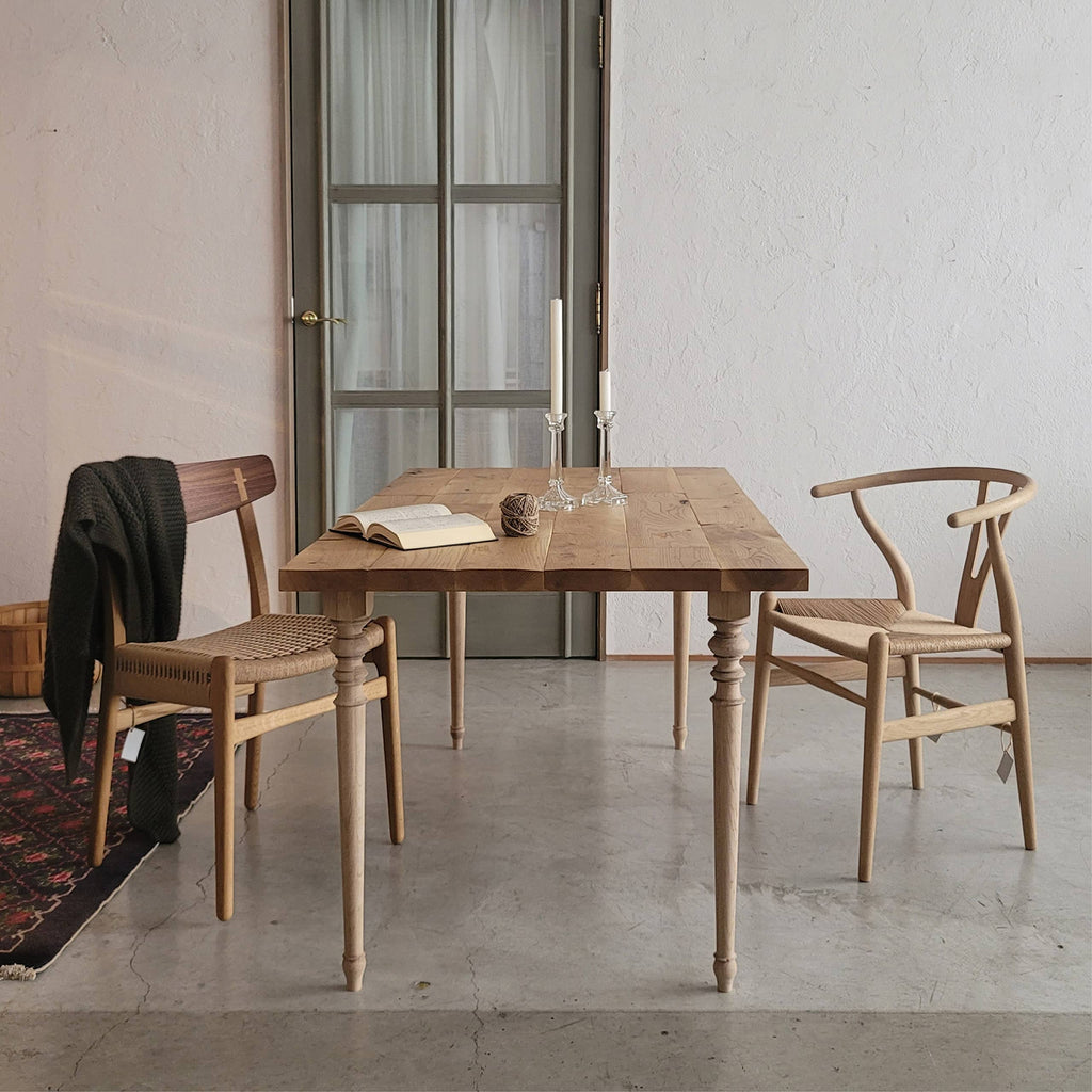 Oak Patchwork Table × 木製くり脚 – UTSUMIoriental