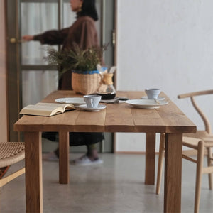 Oak Patchwork Table × 木製角脚