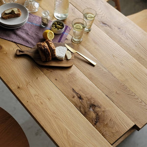Oak Saw Table × 木製ロ型脚