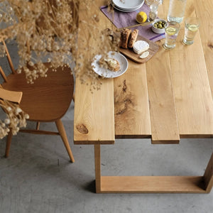Oak Saw Table × 木製ロ型脚