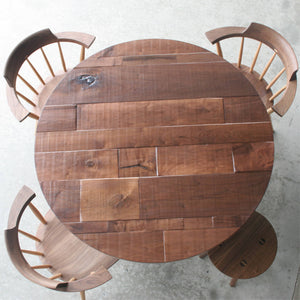Walnut Round Table × 木製クロス脚